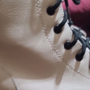 UNIONBAY White and Black Lace Up Boots